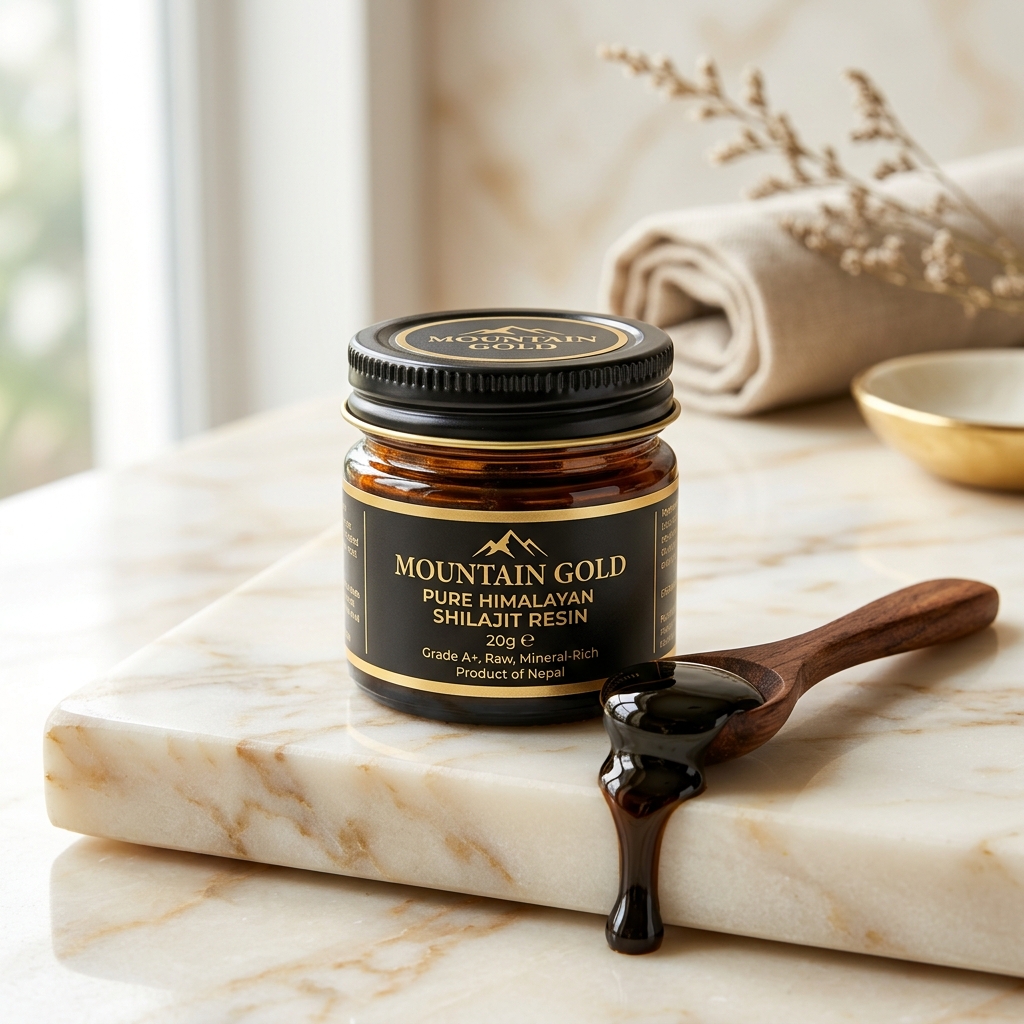 Pure Himalayan Shilajit Resin (75%+ Fulvic Acid) - 20g Jar with Spoon